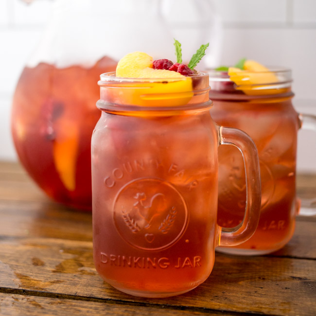 The perfect summer sip, whip up a batch of Skinny Sweet Tea Sangria with Celestial Seasonings Teas!