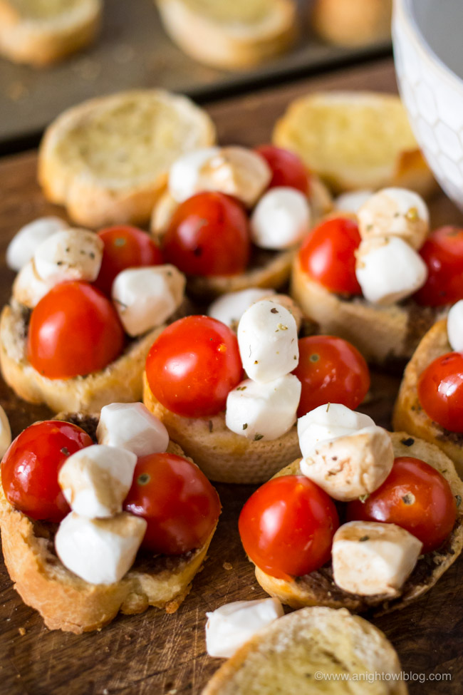A perfect appetizer or party snack, our Easy Balsamic Bruschetta comes together in just minutes with a few simple ingredients!