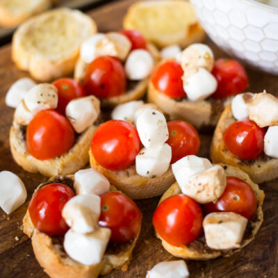 A perfect appetizer or party snack, our Easy Balsamic Bruschetta comes together in just minutes with a few simple ingredients!