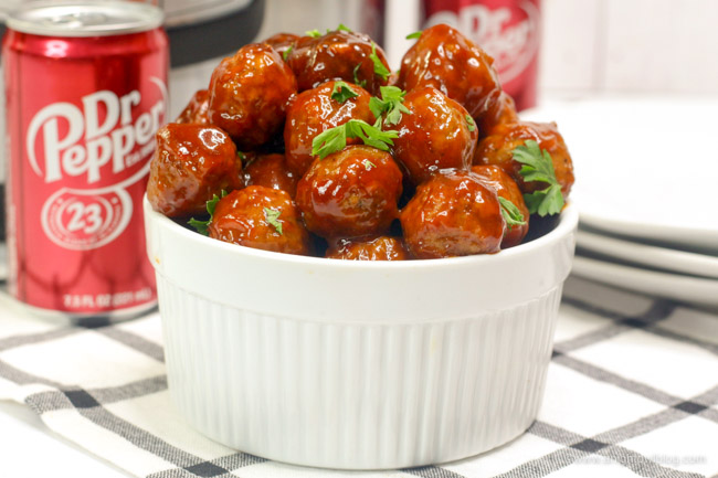 These delicious Instant Pot Dr. Pepper Meatballs are perfect for game day or your next party and are made in the convenience of your pressure cooker!