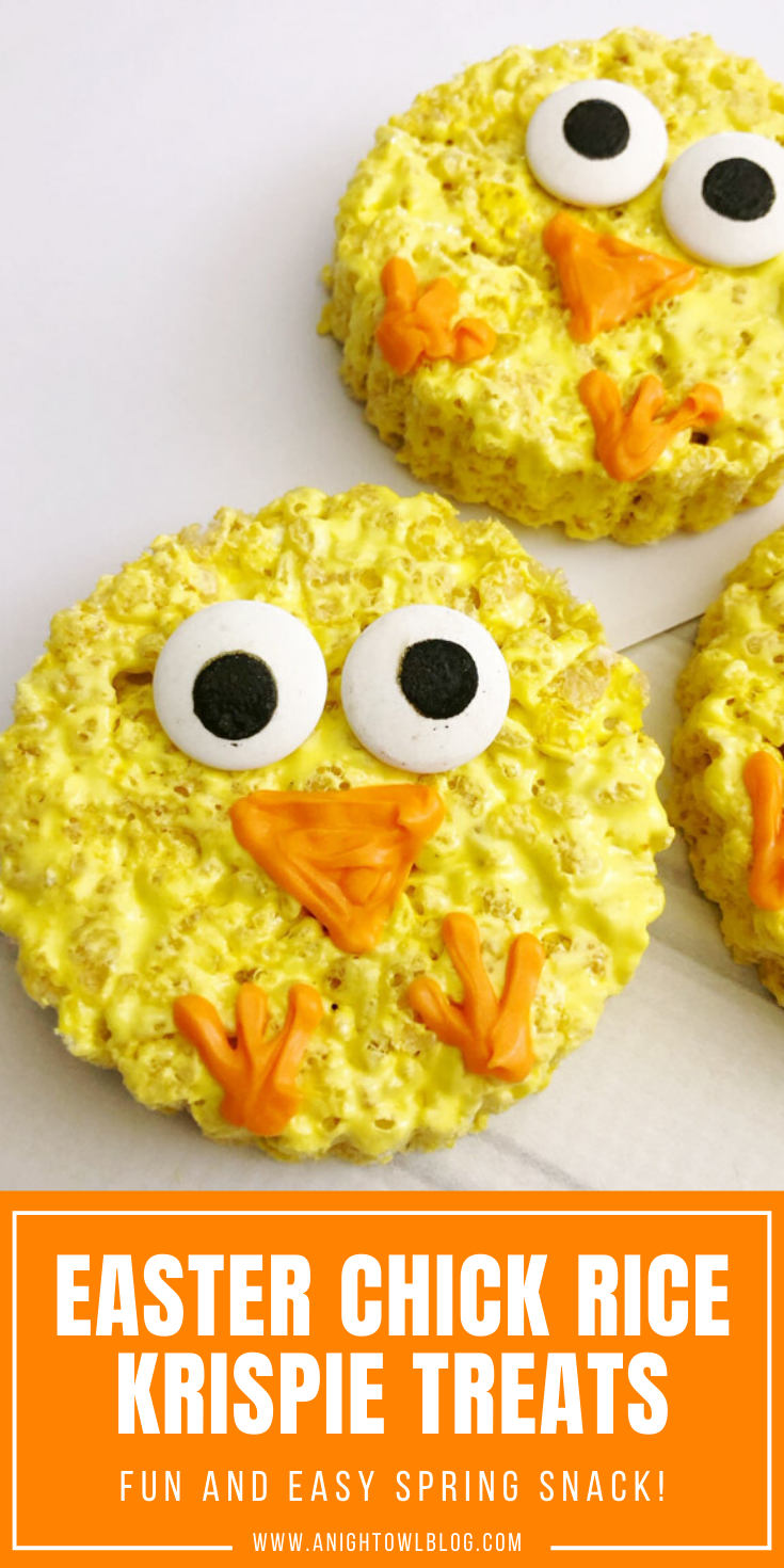 Easter Chick Rice Krispie Treats PIN - A Night Owl Blog
