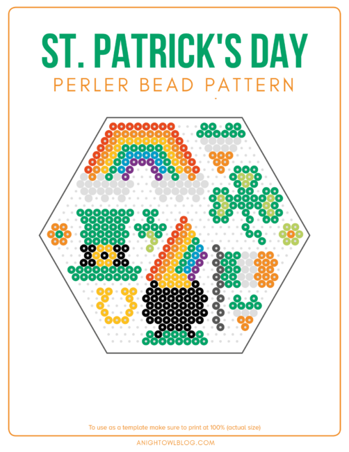 St. Patrick's Day Perler Bead Pattern - A Night Owl Blog