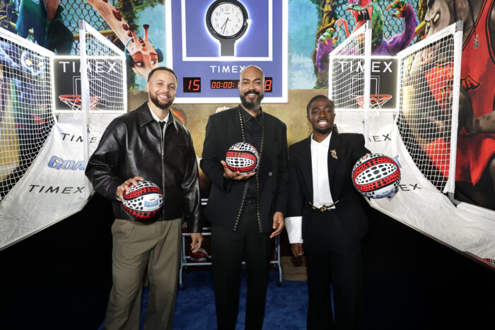LOS ANGELES, CALIFORNIA - FEBRUARY 06: (L-R) Stephen Curry, director Tyree Dillihay and Caleb McLaughlin at the World Premiere of Columbia Pictures and Sony Pictures Animation’s GOAT at AMC Century City on February 06, 2026 in Los Angeles, California. (Photo by Eric Charbonneau/Sony Pictures via Getty Images)